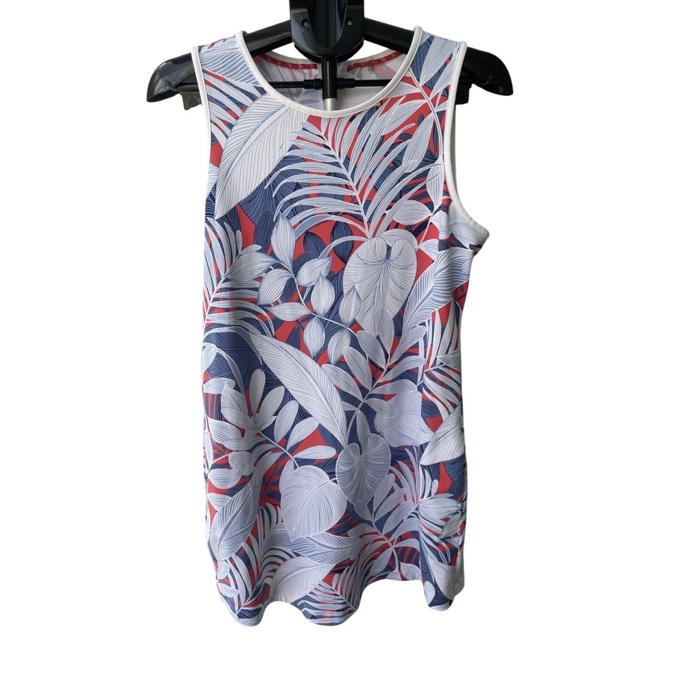 Tommy Bahama IslandZone Womens Large Tropical Palm Sleeveless Back Zip dress